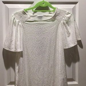 NWT W5 ivory eyelit top -Size Medium